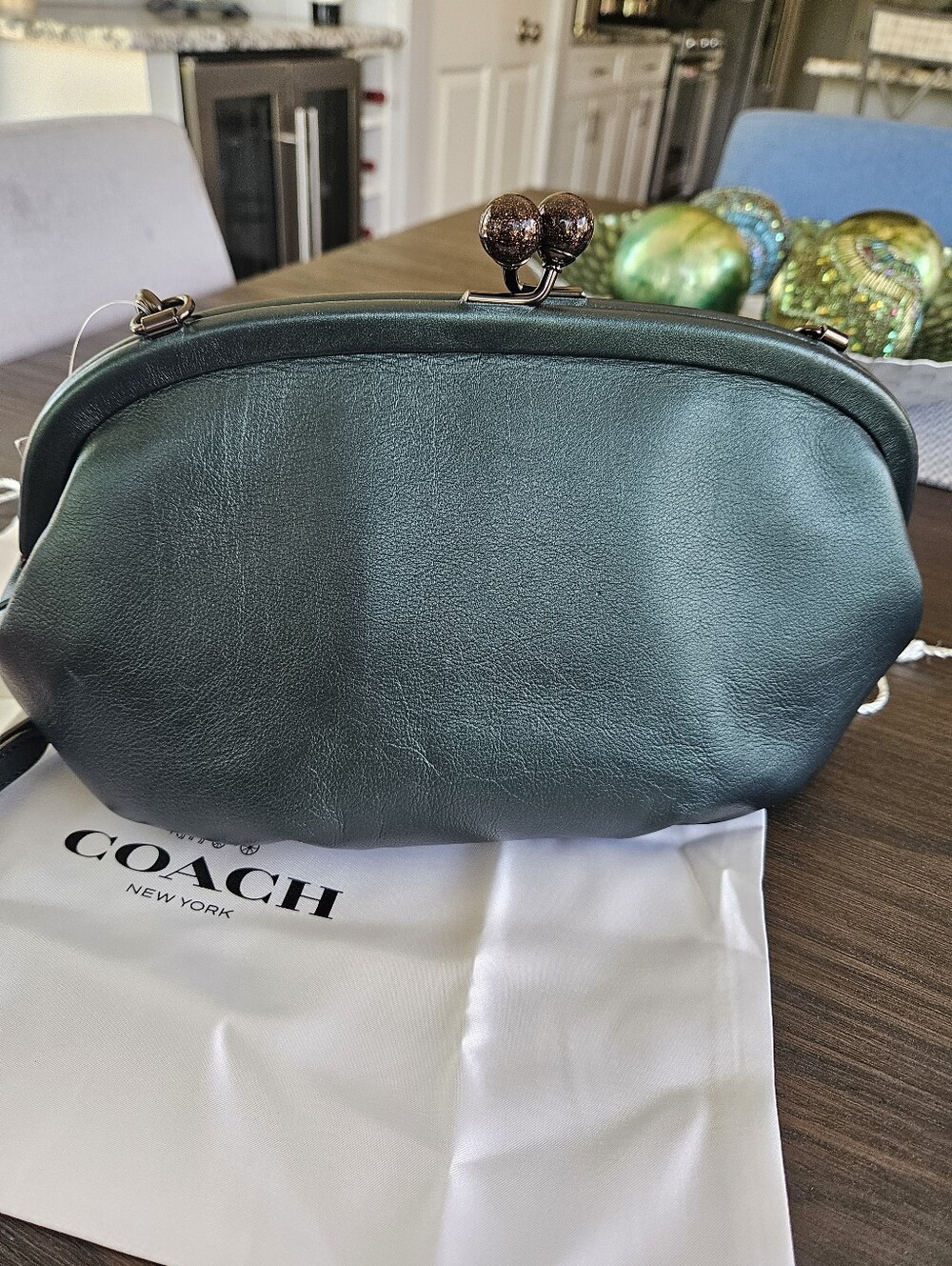 NWT Coach Metallic Green Crossbody/Clutch - Picture 8 of 9